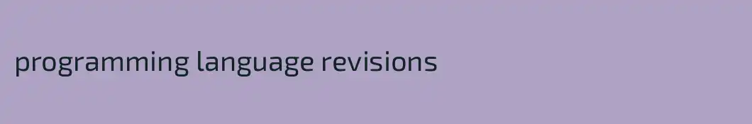 programming language revisions